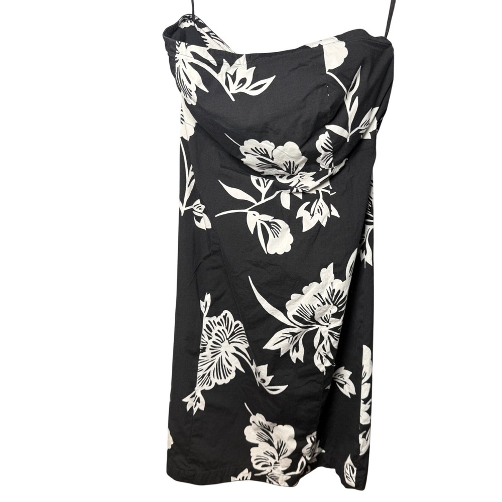 Vintage GAP Strapless Dress Women 10 Floral Tropical Hibiscus Y2K Summer Stretch